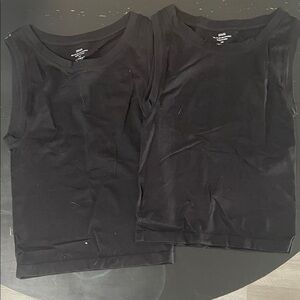Elegant Black Sleeveless Tops